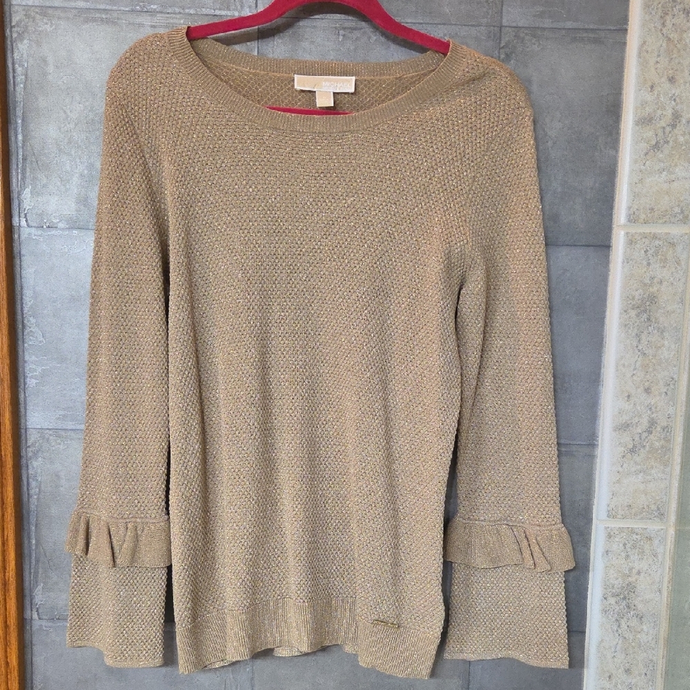Michael Kors Gold Knit Top Sweater